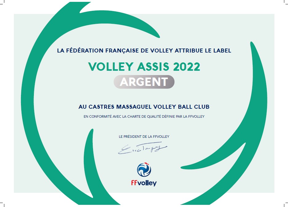 Label argent volley assis 2022 